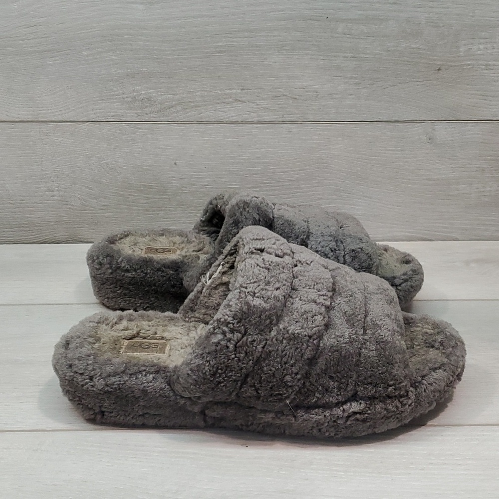Ugg Australia Women Fluffy Platform Slippers shoes sz 10 - Picture 2 of 13